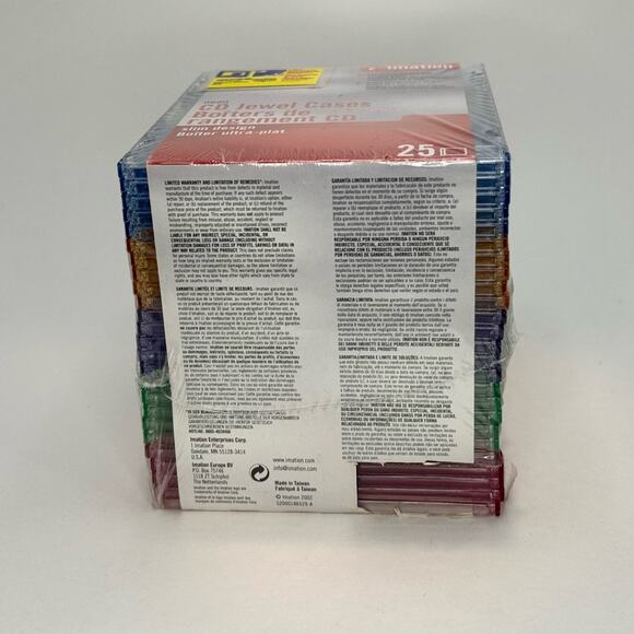 Imation 25 Pack CD Cases Slim Line Jewel Tone Storage New, Sealed - Picture 4 of 5